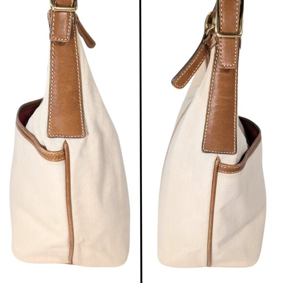 Coach Vintage Ivory Canvas & Brown Leather Hobo Shoulder Bag A2D-9873 - Picture 4 of 11